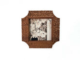 Hand Carved Textured Wood Frame 5x5"-Rustic Boho Wall Art & Photo Display