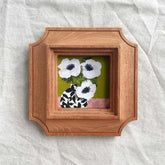 Vintage Inspired Solid Wood Frame - Modern White Anemone Art