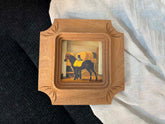 4×4"Square Solid Wood Picture Frame, Horse Wall Art, Vintage Tabletop Wall Mount ,Nostalgic Home Decor
