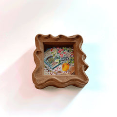 Ornate Wavy Handmade Solid Wood Frame – Fits 3x3"