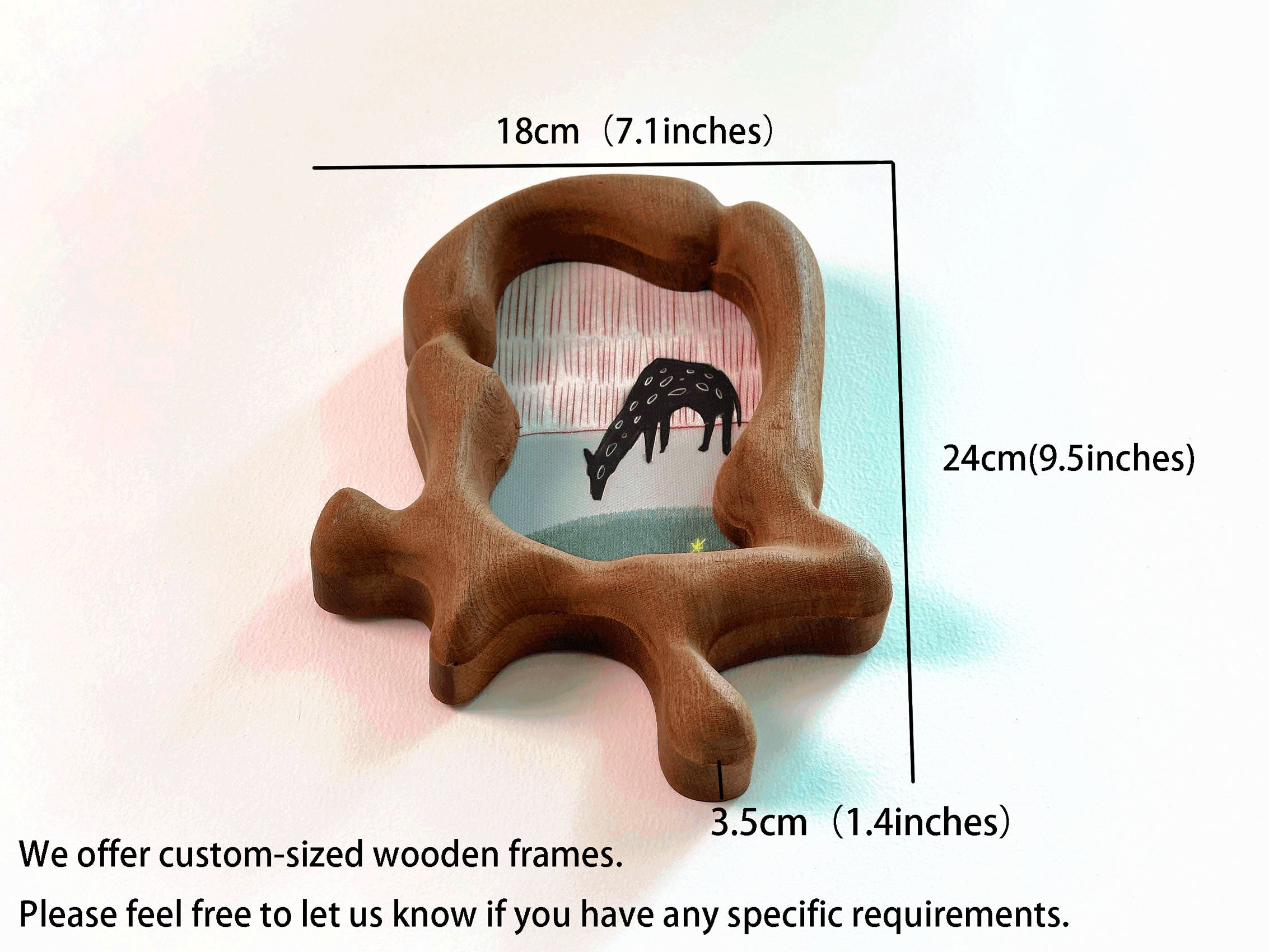 Handcrafted Irregular Frame | Minimalist Animal Art Decor for Nursery & Baby Shower Gift