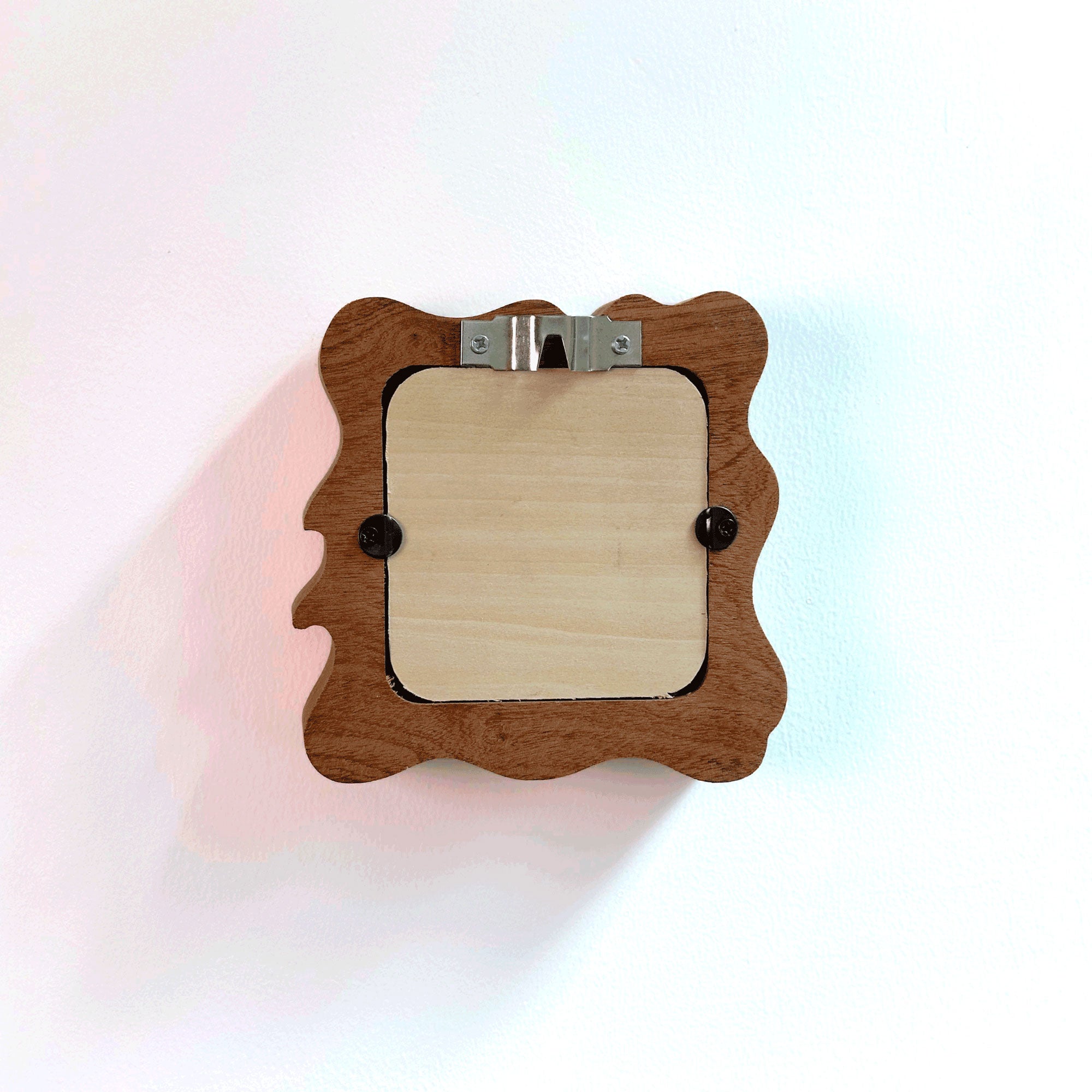 Ornate Wavy Handmade Solid Wood Frame – Fits 3x3"