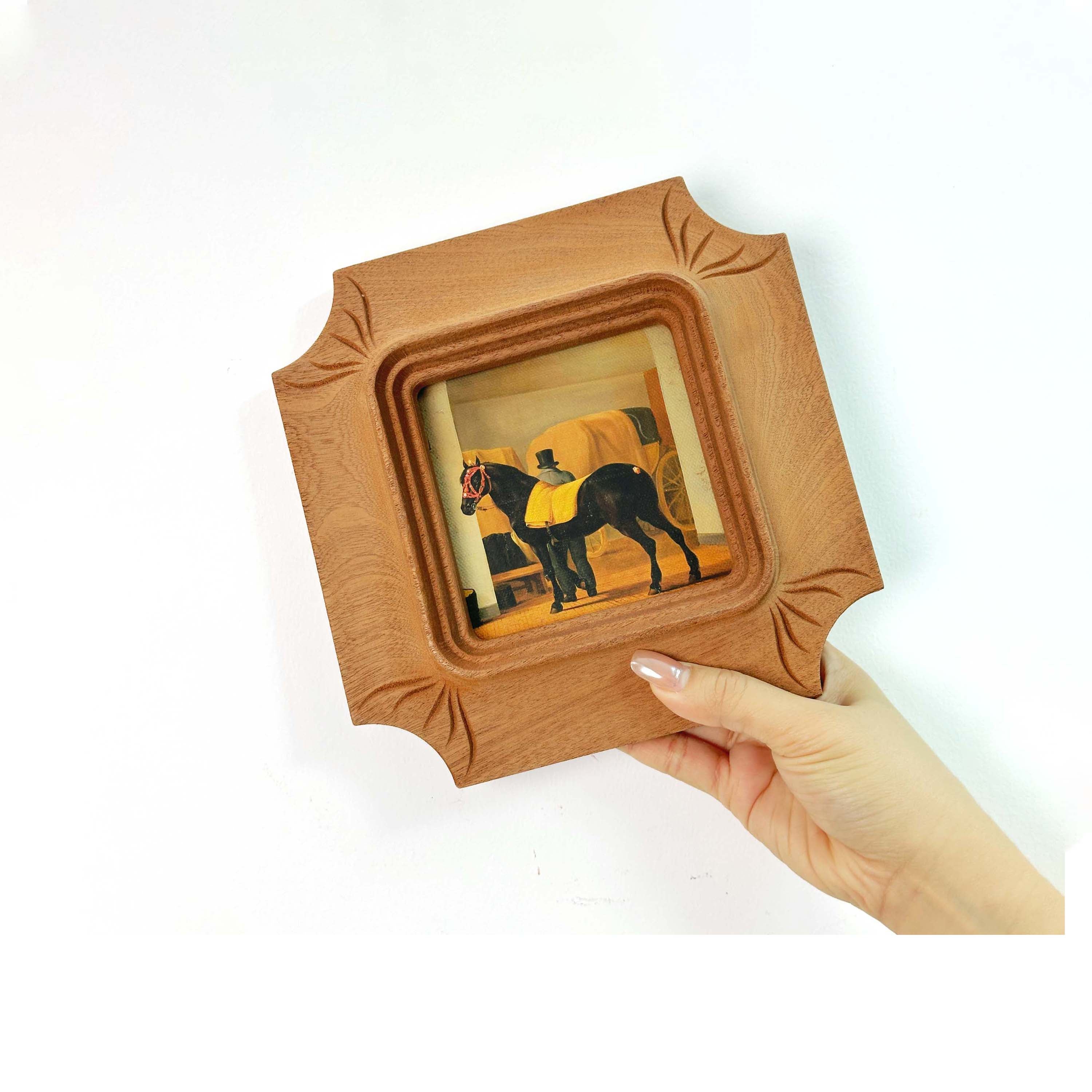 Architectural Handcarved Solid Wood Frame – Fits 4x4"