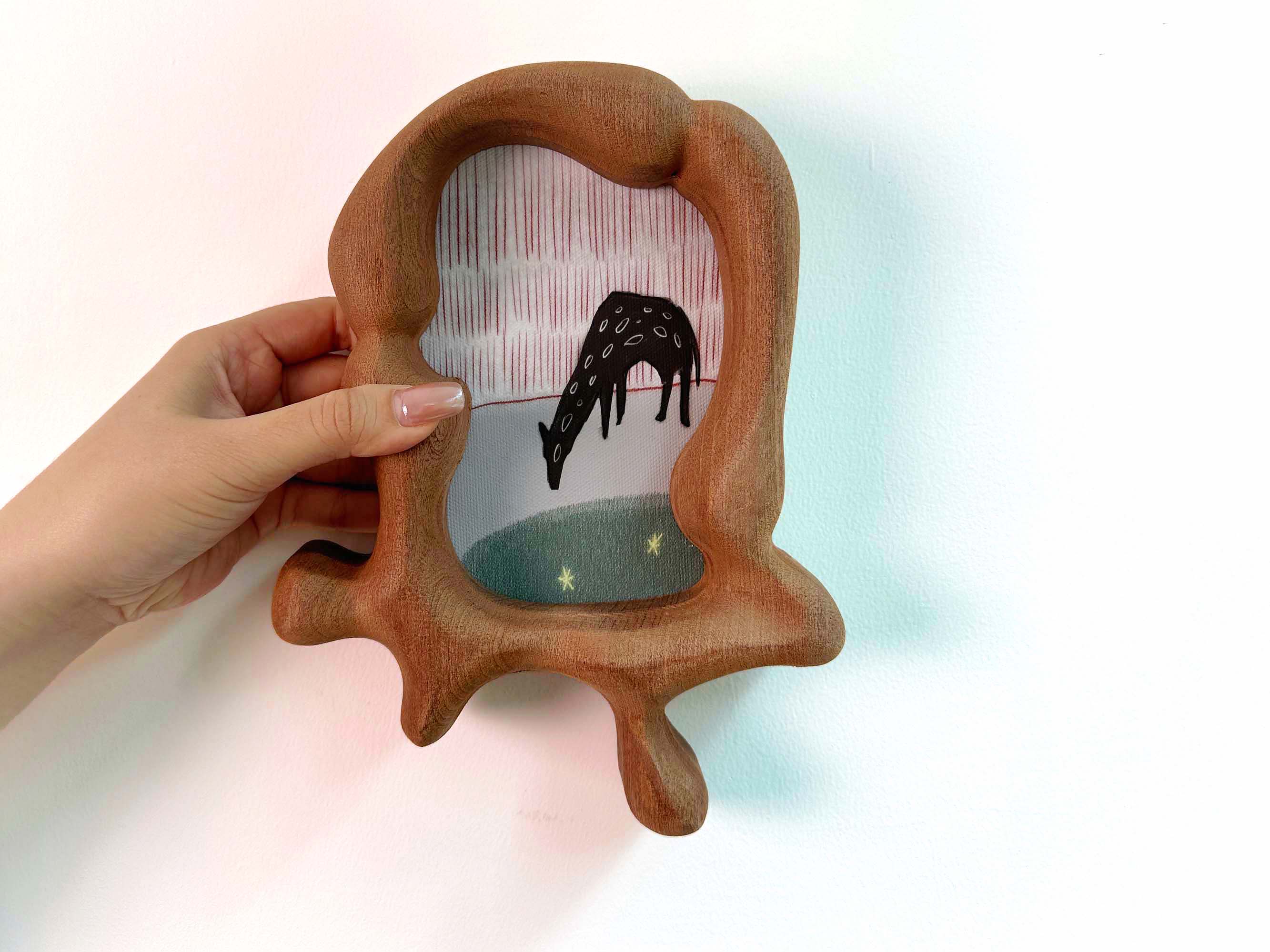 Handcrafted Irregular Frame | Minimalist Animal Art Decor for Nursery & Baby Shower Gift