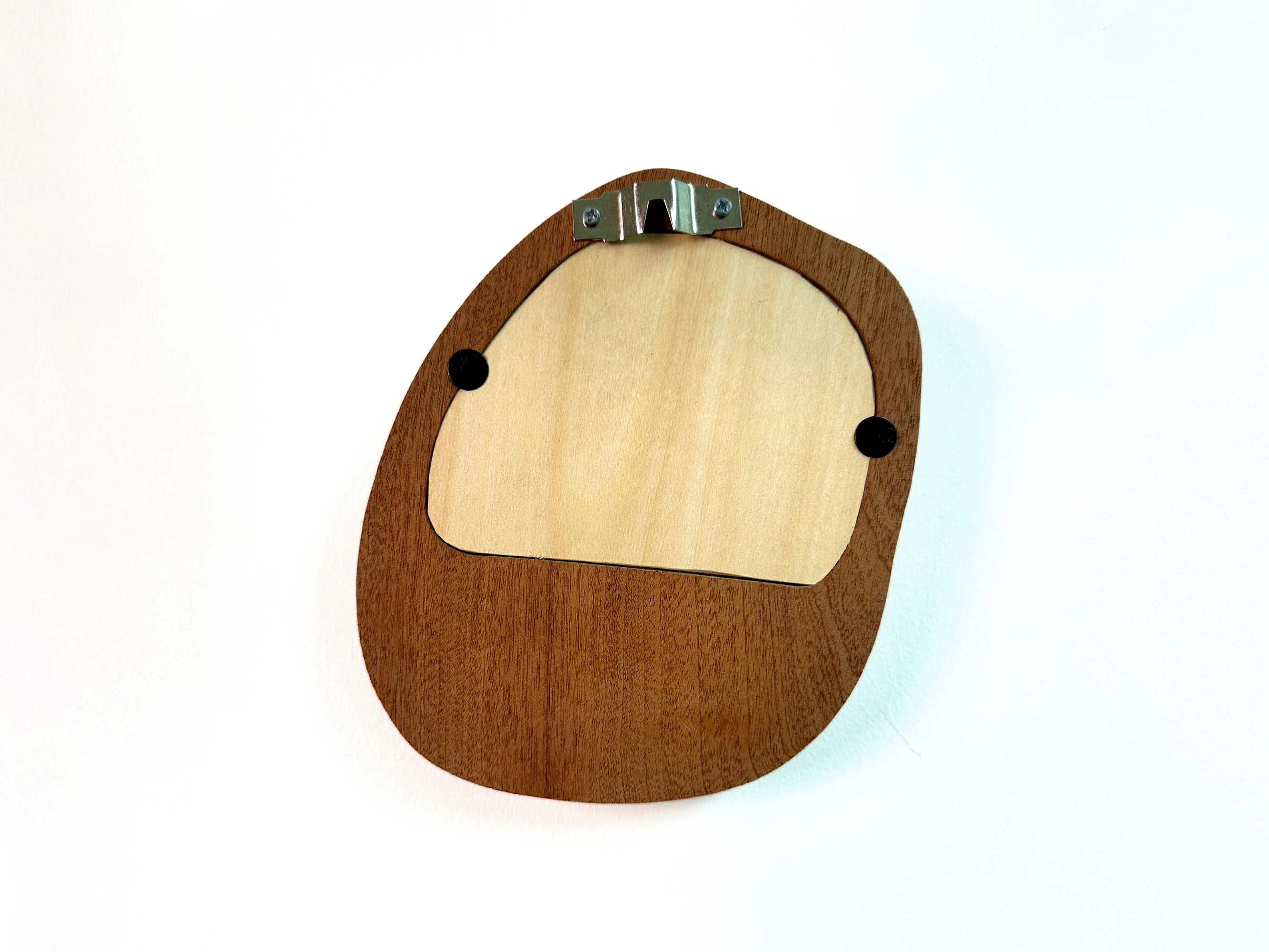 Rustic Hand-Carved Wall Niche Frame with Bunny Landscape Art | Cozy Home Decor