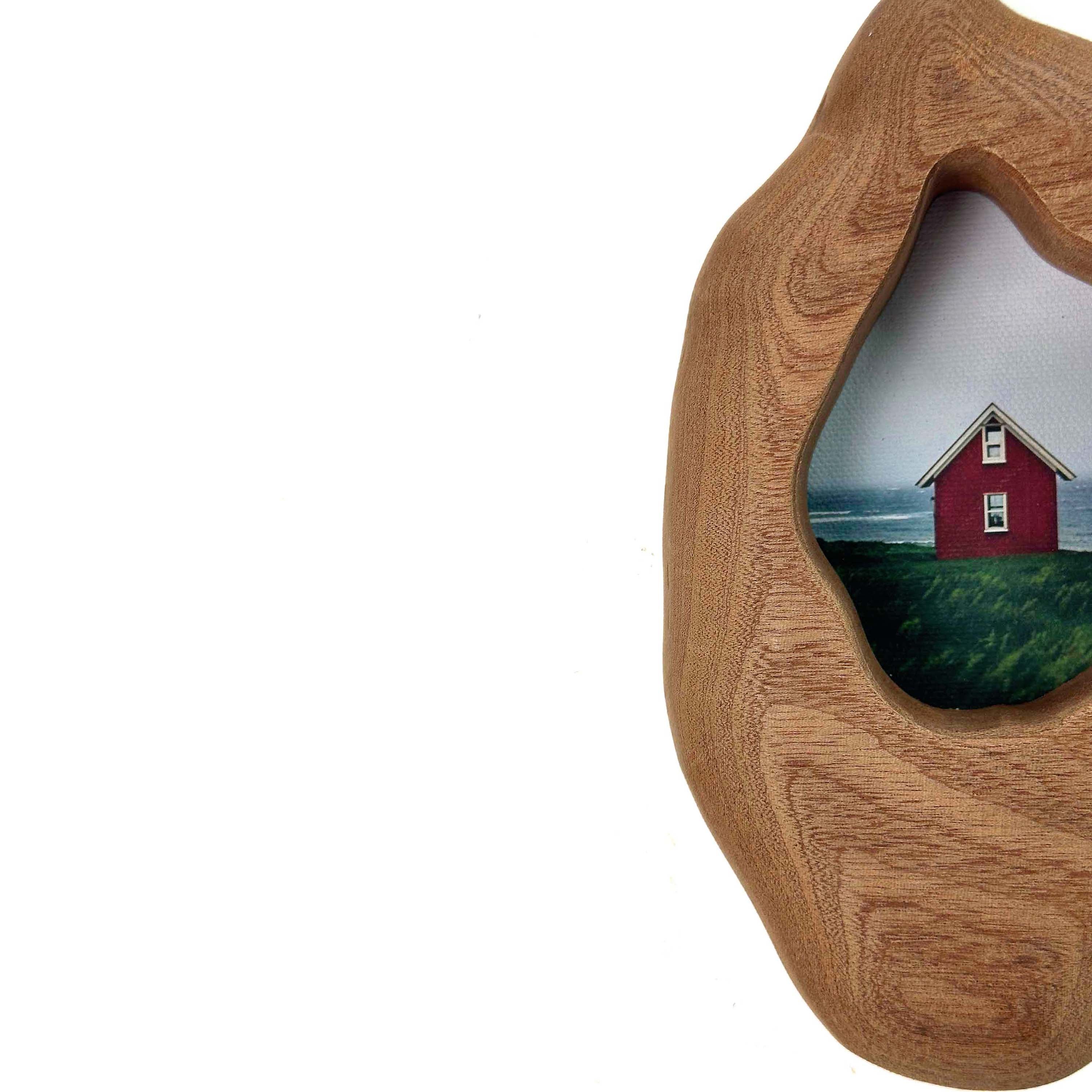 Organic Free-Form Handmade Solid Wood Frame – Natural Wabi-Sabi Decor