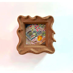 Ornate Wavy Handmade Solid Wood Frame – Fits 3x3"