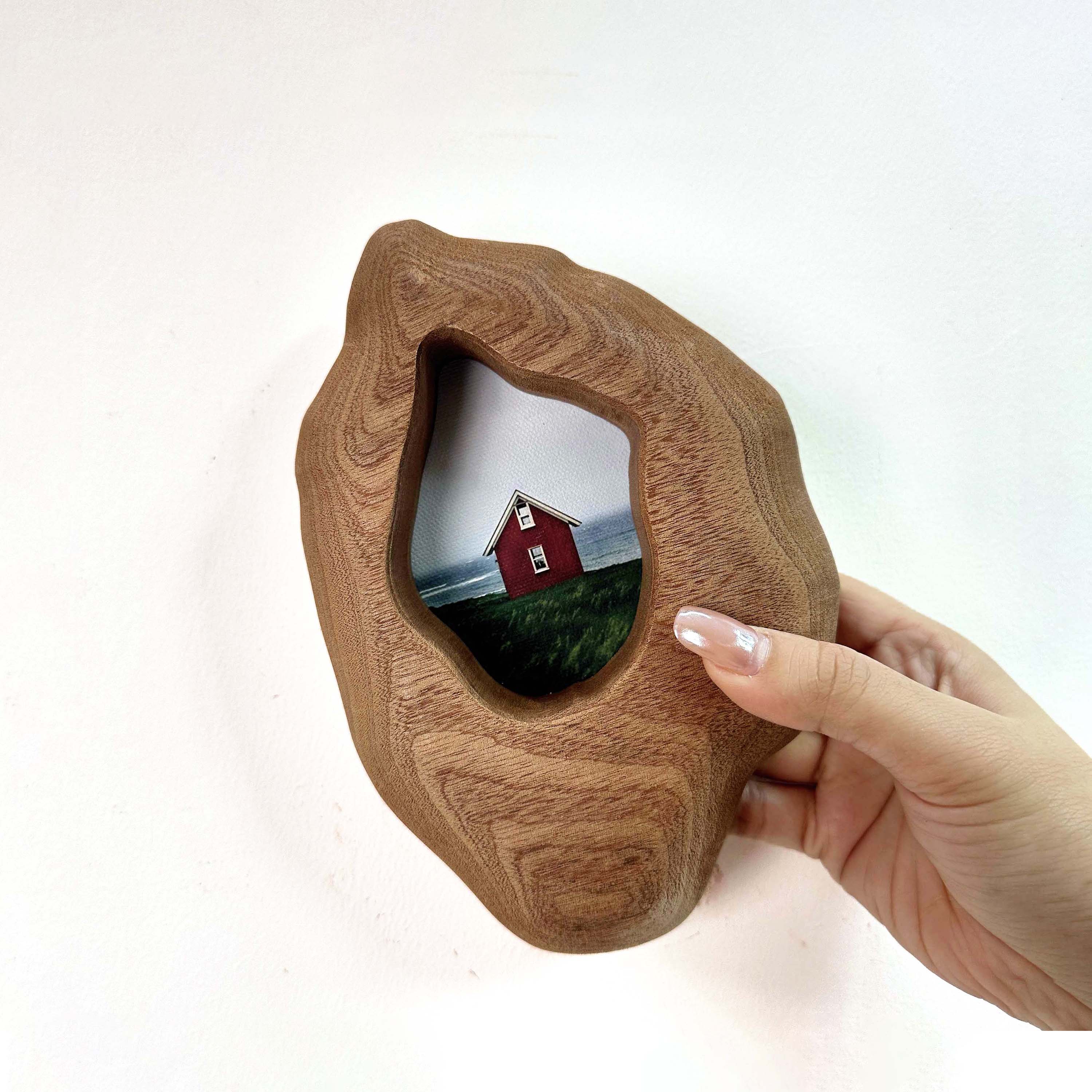 Organic Free-Form Handmade Solid Wood Frame – Natural Wabi-Sabi Decor